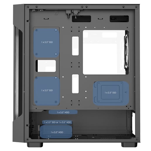 CiT CSCITTORNADOMESHBLK Micro Tower Gaming Case - Black 