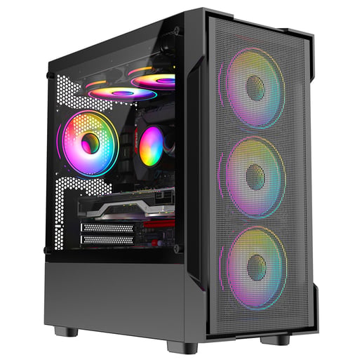 CiT CSCITTORNADOMESHBLK Micro Tower Gaming Case - Black 