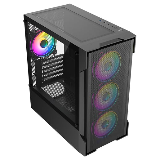 CiT CSCITTORNADOMESHBLK Micro Tower Gaming Case - Black 