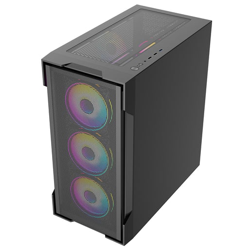 CiT CSCITTORNADOMESHBLK Micro Tower Gaming Case - Black 