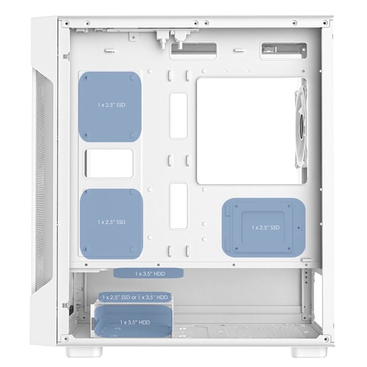 CiT CIT-TORNADOMSH-WHT Micro Tower Gaming Case - White 