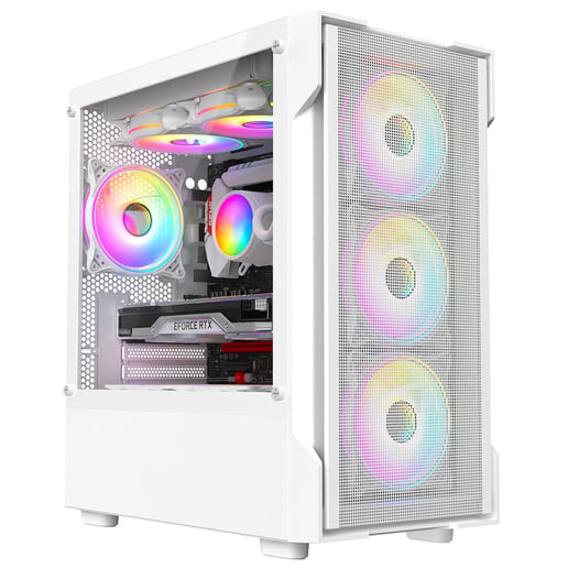 CiT CIT-TORNADOMSH-WHT Micro Tower Gaming Case - White 