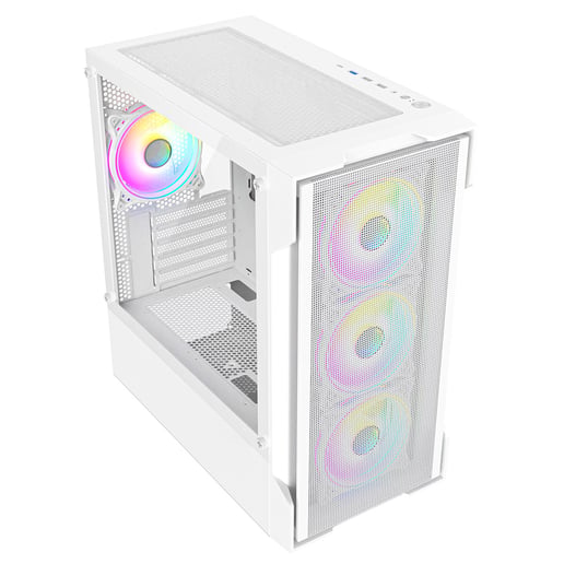 CiT CIT-TORNADOMSH-WHT Micro Tower Gaming Case - White 