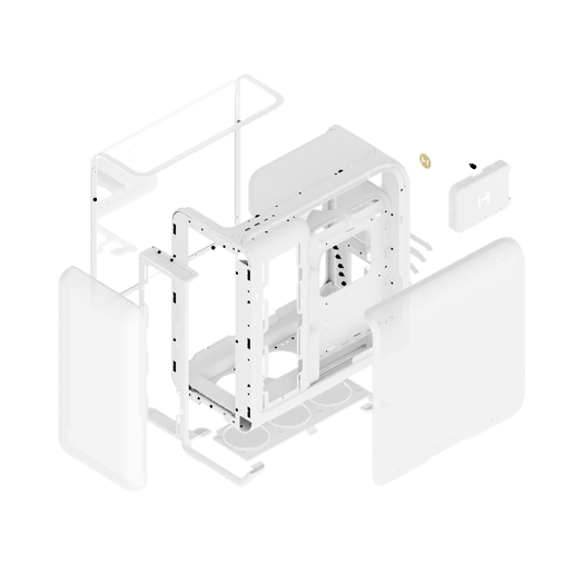 HYTE X50 Snow White Mid Tower Gaming Case - White 