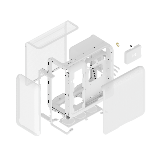 HYTE X50 Air Snow White Mid Tower Gaming Case - White 