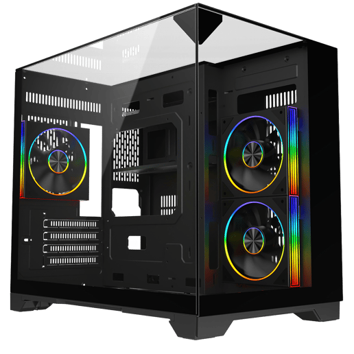 Powercool PC-ATOM-BLK Micro Tower Gaming Case - Black 