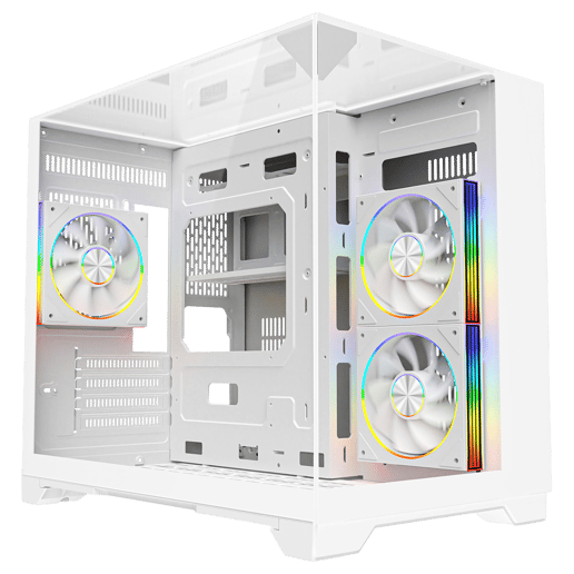 Powercool Atom White Micro Tower Gaming Case - White 