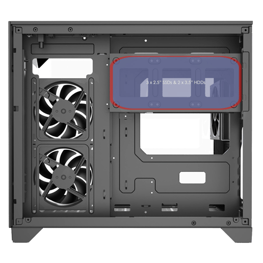 Powercool PC-ATOM-BLK Micro Tower Gaming Case - Black 