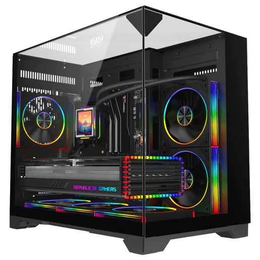 Powercool PC-ATOM-BLK Micro Tower Gaming Case - Black 