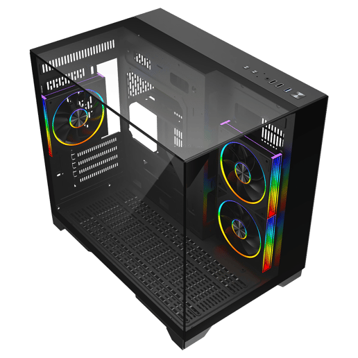 Powercool PC-ATOM-BLK Micro Tower Gaming Case - Black 