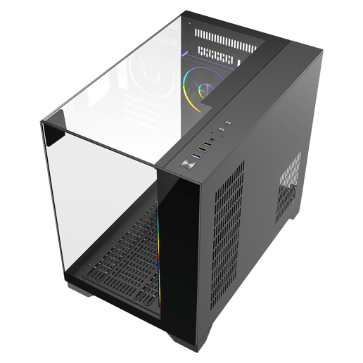 Powercool PC-ATOM-BLK Micro Tower Gaming Case - Black 