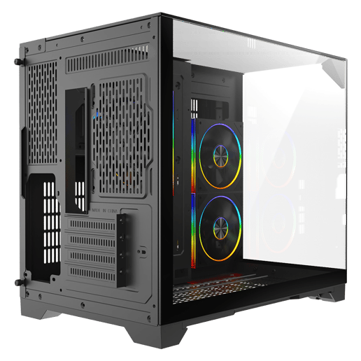 Powercool PC-ATOM-BLK Micro Tower Gaming Case - Black 