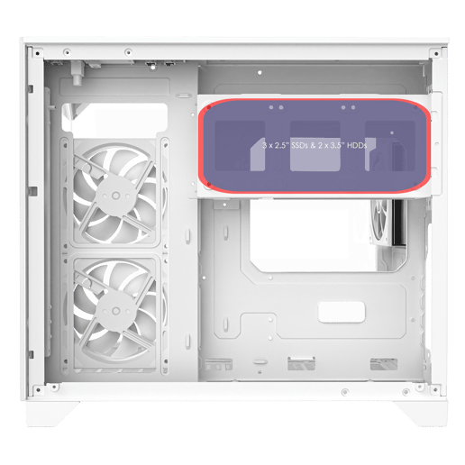 Powercool Atom White Micro Tower Gaming Case - White 