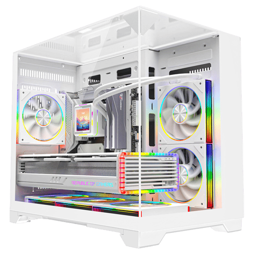 Powercool Atom White Micro Tower Gaming Case - White 