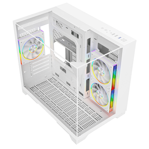 Powercool Atom White Micro Tower Gaming Case - White 