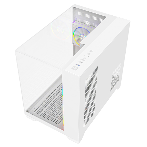 Powercool Atom White Micro Tower Gaming Case - White 