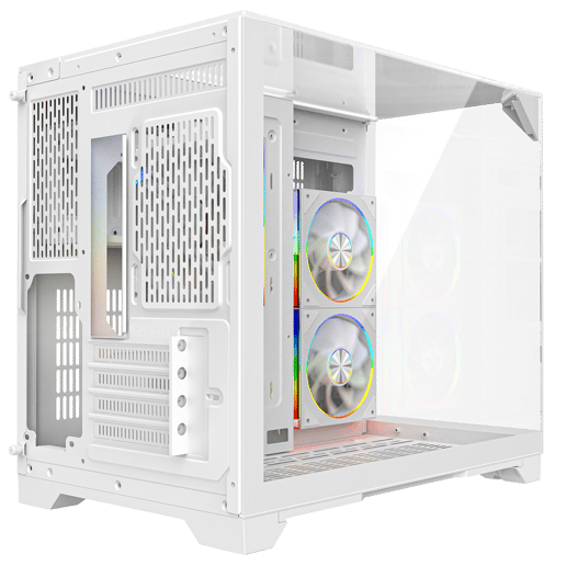 Powercool Atom White Micro Tower Gaming Case - White 