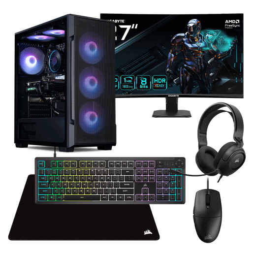 Horizon Ryzen 5 RTX 5060 Pre-built PC Bundle with Monitor and Accessories 