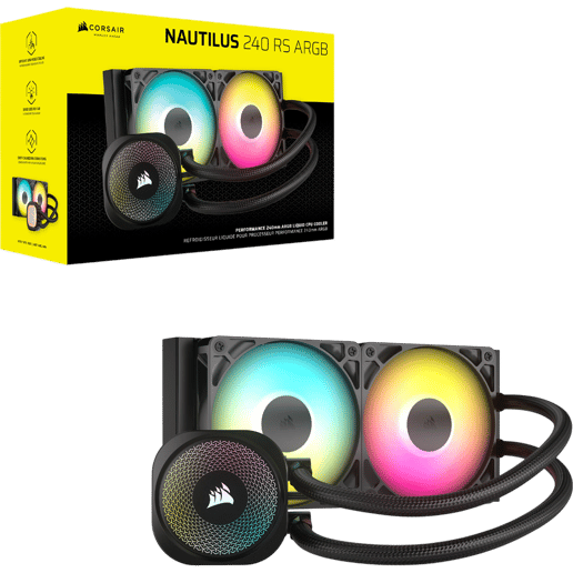 Corsair NAUTILUS 240 RS 240mm ARGB AiO Liquid CPU Cooler in Black