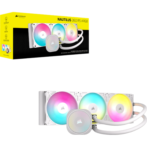 Corsair NAUTILUS 360 RS 360mm ARGB AiO Liquid CPU Cooler in White