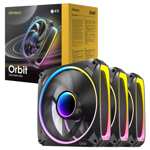 Antec Orbit ARGB 120mm Black PWM Case Fan - Triple Pack
