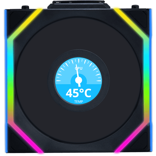 Lian Li UNI FAN SL Wireless LCD Reverse Flow 120mm Black