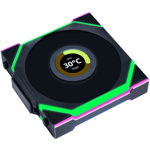 Lian Li UNI FAN SL Wireless LCD Reverse Flow 120mm Black