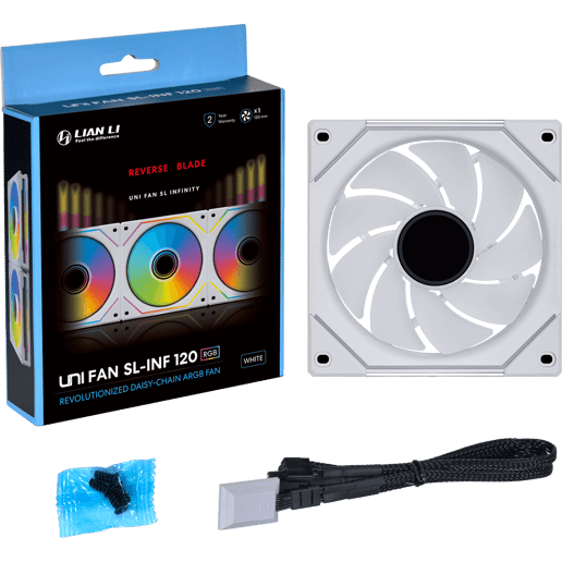 Lian Li UNI SL120 INF Reverse Wireless RGB 120mm White Fan