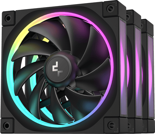 DeepCool FL12-3 IN 1 120mm PWM Triple Fan Pack in Black