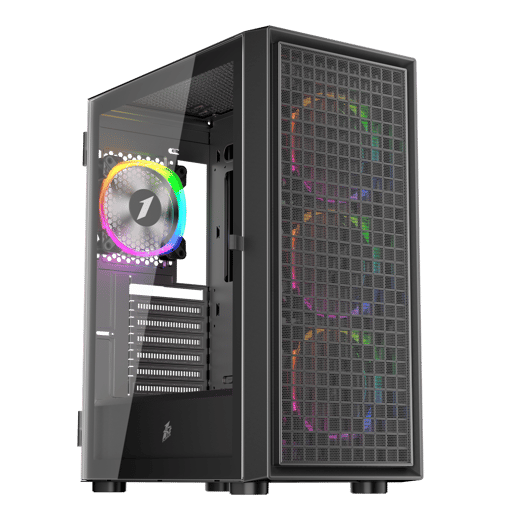 1st Player Go6 RGB Mid Tower Gaming Case - Black 