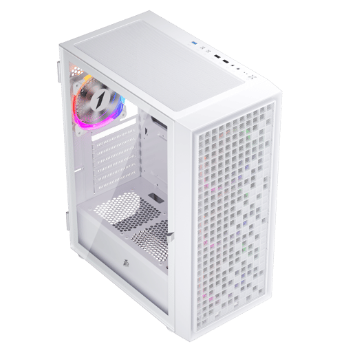 1st Player Go6 RGB Mid Tower Gaming Case - White 