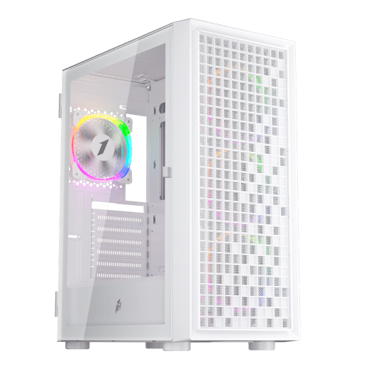 1st Player Go6 RGB Mid Tower Gaming Case - White 
