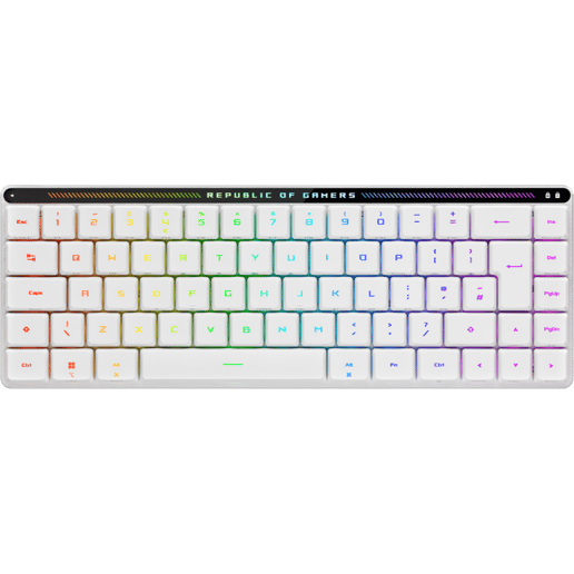 ASUS ROG Falchion RX Low Profile Wireless Mechanical RGB Gaming Keyboard in White, 65pc, ROG RX Red Switches