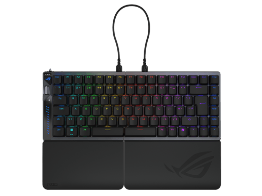 ASUS ROG Falcata 75pc Split Gaming Keyboard in Black with ROG HFX V2 Magnetic Switches