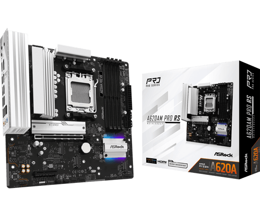 ASRock A620AM Pro RS mATX Motherboard for AMD AM5 CPUs