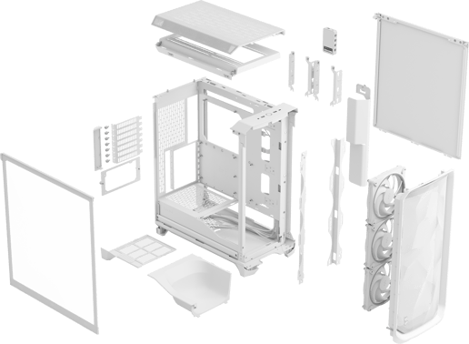 Fractal Meshify 3 Ambience Pro RGB Mid Tower Gaming Case - White 