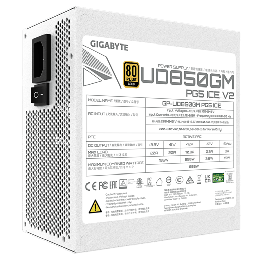 Gigabyte GP-UD850GM PG5 ICE 850W 80 Plus Gold Modular PSU