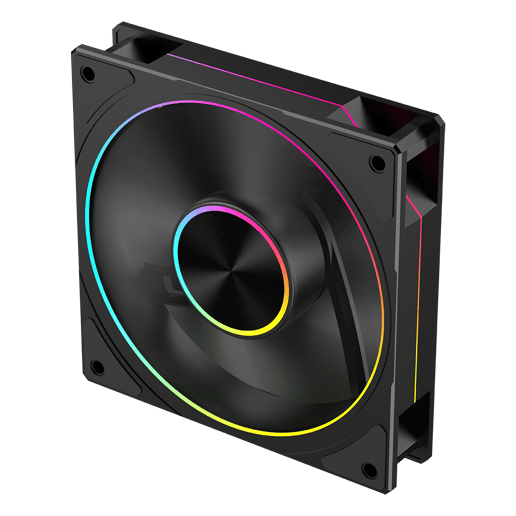 Powercool Airflow Reverse 120mm ARGB Black 4-Pin PWM PC Cooling Fan