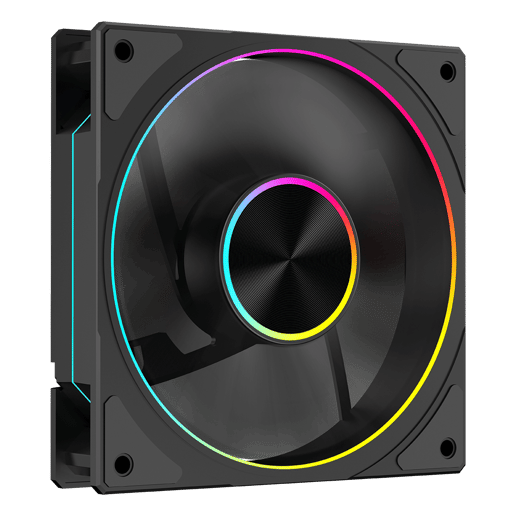 Powercool Airflow Reverse 120mm ARGB Black 4-Pin PWM PC Cooling Fan