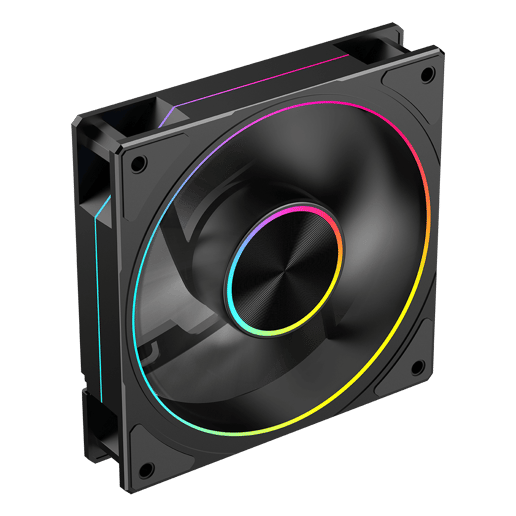 Powercool Airflow Reverse 120mm ARGB Black 4-Pin PWM PC Cooling Fan