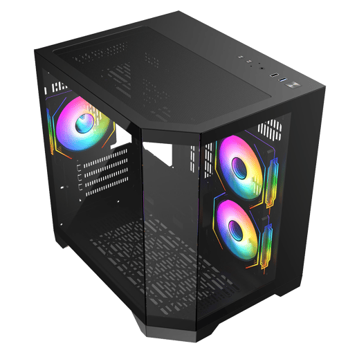 CiT DS240 Micro Tower Gaming Case - Black 
