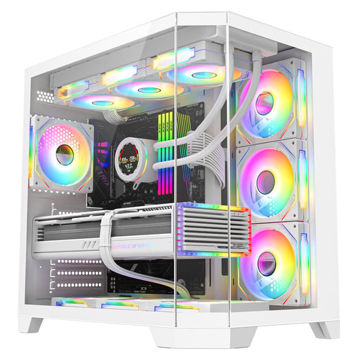 CiT DS360 Mid Tower Gaming Case - White 
