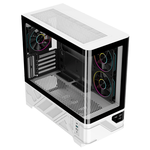 Powercool PC-ARCTIC-WHT Micro Tower Gaming Case - Black/White 