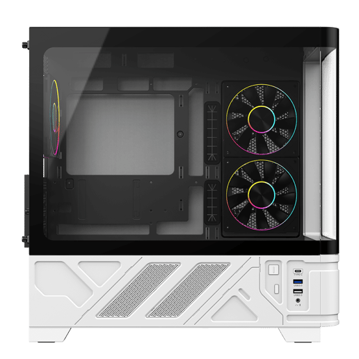 Powercool PC-ARCTIC-WHT Micro Tower Gaming Case - Black/White 