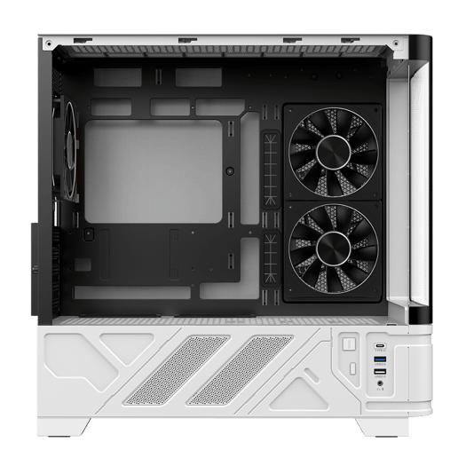 Powercool PC-ARCTIC-WHT Micro Tower Gaming Case - Black/White 