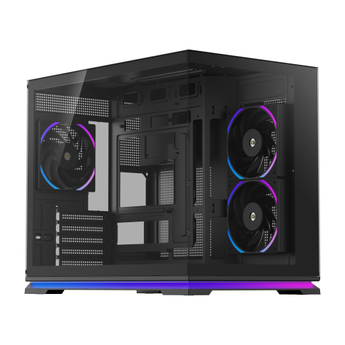 Powercool Aurora Mid Tower Gaming Case - Black 
