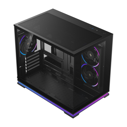 Powercool Aurora Mid Tower Gaming Case - Black 