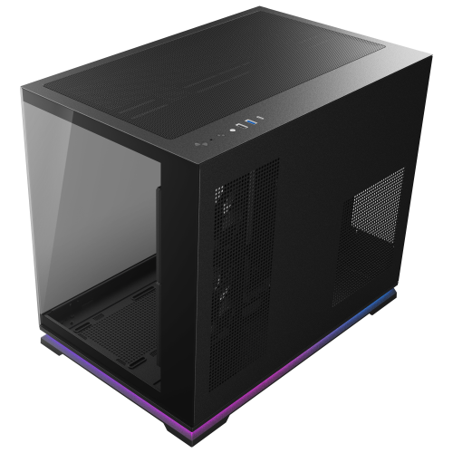 Powercool Aurora Mid Tower Gaming Case - Black 