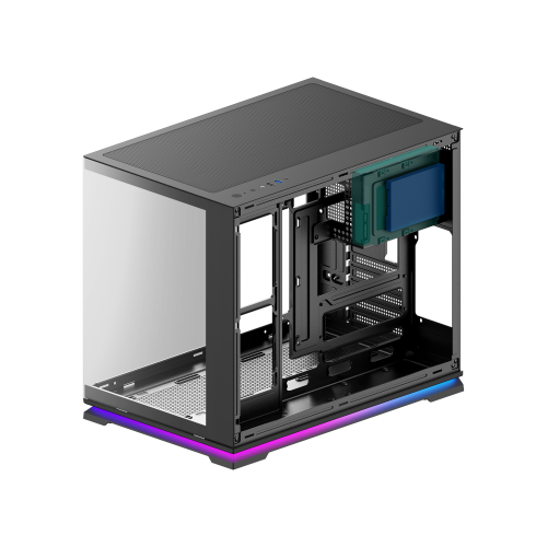 Powercool Aurora Mid Tower Gaming Case - Black 
