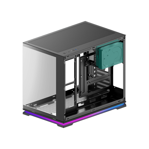 Powercool Aurora Mid Tower Gaming Case - Black 